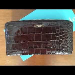 Kate spade dark brown leather wallet